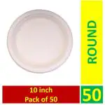 G 1 Bagasse Round Disposable Plates 50 pcs (25 cm)