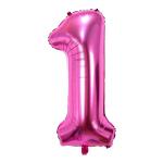 Bubble Bells large 1/one Number Foil Balloon 16 inch in Pink color for happy birthday ,anniversary, party decoration |number 1 foil balloon Pink|16 inch foil balloon | decoration items.