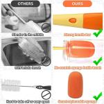 Jalaram Exports 3 in 1 Multifunctional Cleaning Brush for Water Bottles, Sponge Long Bottle Brush, and Carrot-Shaped Bottle Cleaning Brushes, Suitable for Cleaning Bottles, Cups, and Glasses