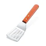 Ramkuwar Stainless Steel Small Slotted Turner Flipper Spatula with Wood Handle Kitchen Tool for Cooking Grilling