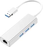 DooBuy USB Hub to 3 USB 3.0 & Gigabit Ethernet LAN RJ45, Network Adapter Compatible with MacBook Air/Pro