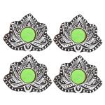 Craftfry Diya Handmade Designer for Home Decoration Diwali Set of 4 (Wax Included) (Design 6)
