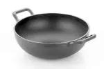 Roston cast iron pre seasoned deep kadai cookware frying pan 10.25 inch (26cm)