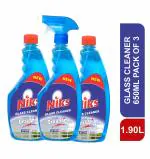 Niks Glass cleaner 650ml ultra shine. Pack of 3 ( one with spray)
