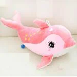 Benison India Pink Pink Happy Tail Bottlenose Dolphin Plush Animal