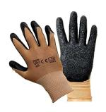 ETS Handpro Nylon Latex Coated Firm Grip Industrial Safety Work Cut Resistant Gloves, Brown (1)