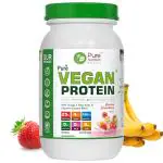Pure Nutrition Vegan Protein - Strawberry Banana Flavour for Muscle and Bone strength - 1Kg