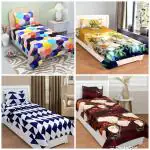 Droploom Fashion villas 300 TC Velvet Single Floral Flat Bedsheet (Pack of 1, Wine)