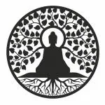 Arkasto Handcrafted Buddha Mandala Wall Art - Ideal Wall Decor for Living Room, Bedroom, Home Decoration and Dining Area (Black, 40 cm * 40 cm)