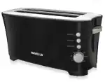 HAVELLS Feasto 4 Slice 1350 W Pop Up Toaster (Black)