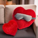 Sleepsia Heart Shape Pillows & Sleeping Eye Mask Valentine Gifting Combo