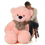 Hug N Feel Soft Toys Pink Polyester Teddy Bear Soft Toy - 3 feet
