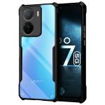 Fashionury TPU+Plastic Shockproof Crystal Clear Back Cover Case for Iqoo Z7 5G/Iqoo Z7S 5G 360 Degree Protection Protective Design Transparent Back Cover Case for Iqoo Z7 5G/Iqoo Z7S 5G(Black Bumper)