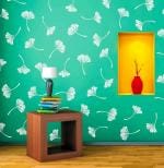 SUPER PAINT BRUSH Reusable Wall Stencil, for Home, Office, Living Room, Bedroom Wall Decoration (16 inch x 24 inch) (Leaf)