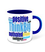 Whats Your Kick Positive Think Big Motivated Quotes Printed Dark Blue Ceramic Coffee Mug 325 ML