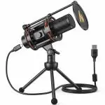 MAONO PM471TS USB Computer Microphone, All in One Condenser Mic with Gain Knob and Zero Latency Monitoring, Metal Pop Filter, Tripod Stand for Podcasting, Streaming, YouTube, Voice Over, Zoom Meeting