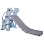 BUMTUM Foldable Giraffe Shaped Slide Toy With Basket Ball Ring | Ideal For Boys/Girls 2+ years At Home, School & Garden | Indoor/Outdoor | Blue & Grey