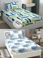 Ralish Single Fitted Bedsheet, 2 Pillow Cover( Size: Bedsheet-36 inch x 72 inch + 6 inch (Drop) )