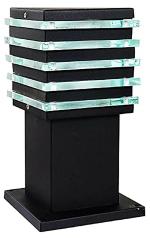 ALUCIFIC Alluring Metal ICE Cube 2 Mat Black Gate Light for Outdoor Terrace, Boundary Wall, Garden, Entrance, Pathway ETC B22 Holder