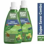 PureCult Fabric Conditioner for Fresh & Soft Coloured Clothes| Natural Comforter & Non Toxic| Eco-Friendly| Lavender & Geranium Essential Oils Combo (500 ML x 2)