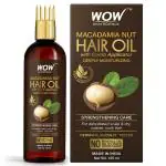 WOW Skin Science Macadamia Nut Hair Oil - with Comb Applicator - Deeply Moisturizing - Strengthening Care - For Dehydrated Scalp & Dry, Curly hair - No Mineral Oil, Silicones, Synthetic Fragrance - 100mL