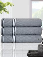 Athom Living Popcorn textured Solid Bath Towel Grey 67x137 cm Pack of 3