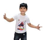 Kaku Fancy Dresses Printed White Holi T-Shirt Costume for Boys & Girls (Spider_20-26 years)