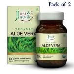 Just Jaivik Organic Aloe Vera Tablets 600mg 60 Tablets (Pack of 2)