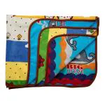 Luvlap Blue Baby Wrapper Cum Soft Reversible Blanket 80 X 100 cm