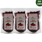 Farmbean Premium Dried Cranberries 600Gms (Pack of 3) | Sliced Cranberries | Real dried fruit | | Healthy Sweet Treats| Rich in Calcium, Antioxidant, Fibers and Vitamin K | Vegan, Non-GMO & No Preservatives| Immunity Building | Naturally Sweet