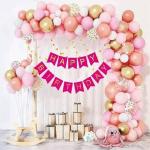 AT Presents Pink Theme Happy Birthday Decoration Combo/ Kit / Pack , A Perfect Combination to Make Occasion Merorable For Life Time (Set of 66)