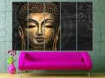 KYARA ARTS Multiple Frames Beautiful buddha Wall Painting for Living Room Home decor, Bedroom, Office, Hotels, Drawing Room Wooden Framed Digital Painting (50inch x 30inch)91