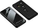 MI-STS FX14 Digital Display 4in1 Built in Cable 10000mAH Power Bank Mobile Stand Black (Lithium Polymer, Fast Charging for Mobile)