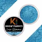 KINDED Sky Blue Powder Loose Shimmer Glitter Eyeshadow for Women, 3 g