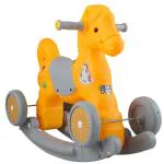 Clever Fox Yellow Plastic 2 In 1 Baby Horse Rider And Rocker for Kids (1 to 5 Year)