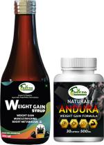 Floarkart Andura Weight Gain Capsule And Weight Gain Syrup Combo Pack For Men & Women Weight Gainers/Mass Gainers (200 ml, Unflavoured)