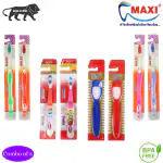 MAXI Oral Care Combo of 8-(4 Adults) Tiger Toothbrush & (2 Kids) Dolls Junior Toothbrush & (2 TC) 1 Number Tongue Cleaner