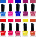 OUR Beauty Multicolor High Quality Quick Dry Long Lasting Hd Colors Nail Polish 2Feb2036, 80 ml (Set Of 10)