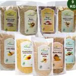 Farmbean Millets 9Kg Combo Pack of 9 | Foxtail, Kodo, Little, Barnyard, Browntop Millet, White Jowar,Yellow Jowar, Bajra, Ragi | Low GI Rice | Nutrient Powerhouse, High Protein & More Fibre than Rice