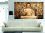 KYARA ARTS Multiple Frames Beautiful buddha Wall Painting for Living Room Home decor, Bedroom, Office, Hotels, Drawing Room Wooden Framed Digital Painting (50inch x 30inch)81