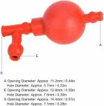 APEX LABS Rubber Suction Bulb 3 Valves Pipette Suction Bulb Pipette Filler (Red)