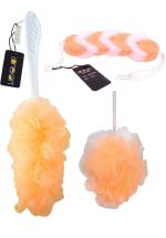 Lonekart Pp Handle Loofah Bath Belt for Bathing Pack of 3