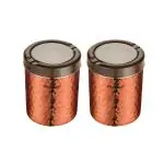 Trueware Copper Stainless Steel Hammer Lift Up Plus Airtight Container - 750 Ml (Pack of 2)