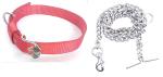 Hundur Store combo pack of Dog collar 1.5 inch with 4 No.Stainless Steel Dogs Chain