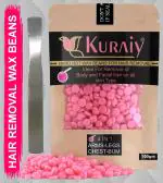 KURAIY Hair Removal Hot Hard Body Wax Beans (100Gm) for Face, Arm, Legs, Bum and whole Body For Men and Women Suitable for All Skin Types with Steel Spatula