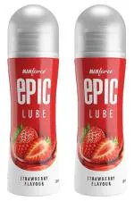 Manforce Epic Lube, Strawberry Flavoured Lubrication Gel for Men & Women 60ml Pack of 2