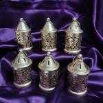 Blissful Decors Cute Cups Little Tea Lights Holder for Decoration Tealights Candle Holders Set of 6 (golden)