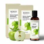 Richfeel Green Apple Shampoo For Dry & Damaged Hair | Anti Dandruff | Promotes Healthy, Shiny and Glossy Hair | Nourishes Scalp | Makes Hair Soft & Smooth | All Skin Types | 100 ml (Pack of 2)