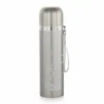 NIRLON Vacuum Insulated Stainless Steel Double Wall Funky Flask Water Bottle for Office, Home, Men, Women and Kids/Keeps Beverages Hot Or Cold for Up to 12 Hours, 500ml, Silver (VF_Grace)