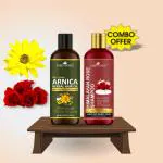 Park Daniel Pure And Natural Arnica Herbal Hair Oil And Himalayan Rose Herbal Shampoo For Hair Growth, 100 Ml Each (Combo Of 2)